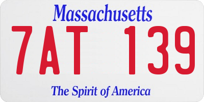 MA license plate 7AT139