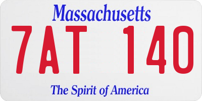 MA license plate 7AT140