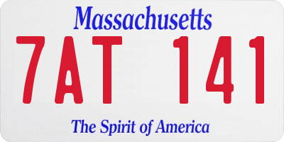 MA license plate 7AT141