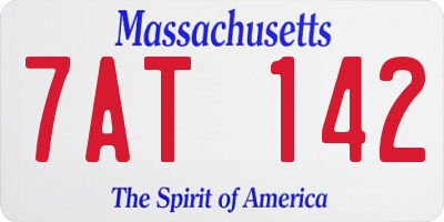 MA license plate 7AT142