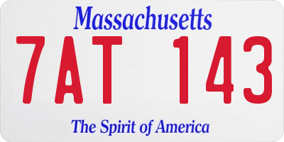 MA license plate 7AT143