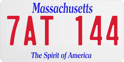 MA license plate 7AT144