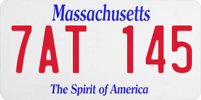 MA license plate 7AT145