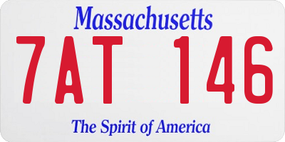 MA license plate 7AT146
