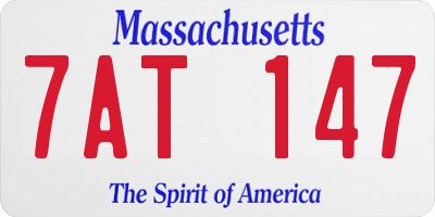 MA license plate 7AT147