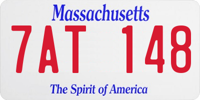 MA license plate 7AT148