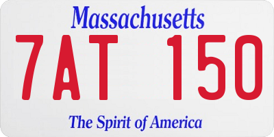 MA license plate 7AT150