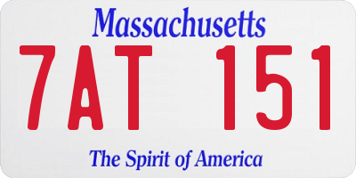 MA license plate 7AT151