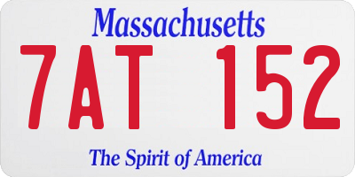 MA license plate 7AT152