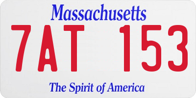 MA license plate 7AT153