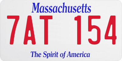 MA license plate 7AT154
