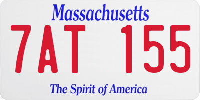 MA license plate 7AT155