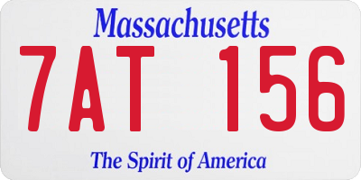 MA license plate 7AT156