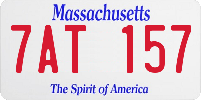 MA license plate 7AT157