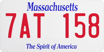 MA license plate 7AT158