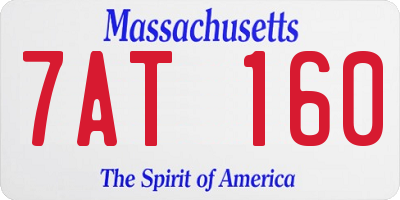 MA license plate 7AT160
