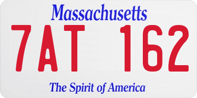 MA license plate 7AT162