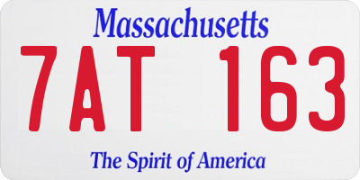 MA license plate 7AT163