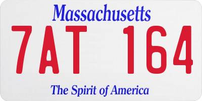 MA license plate 7AT164