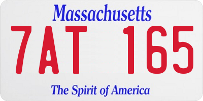 MA license plate 7AT165