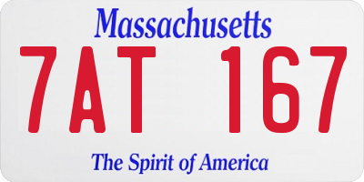 MA license plate 7AT167
