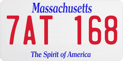 MA license plate 7AT168
