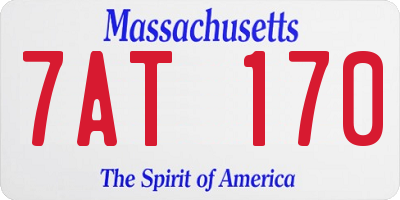 MA license plate 7AT170