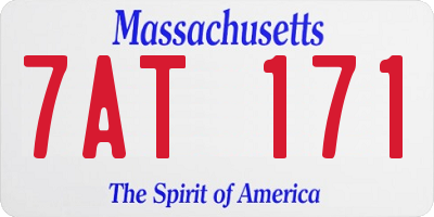 MA license plate 7AT171