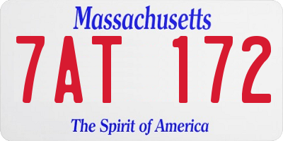 MA license plate 7AT172
