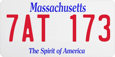 MA license plate 7AT173