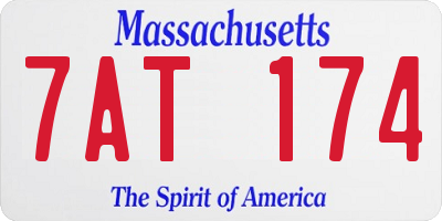 MA license plate 7AT174