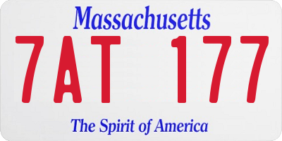 MA license plate 7AT177
