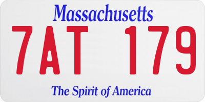 MA license plate 7AT179