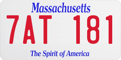 MA license plate 7AT181