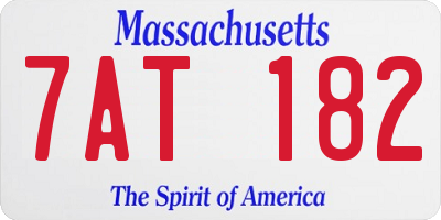 MA license plate 7AT182