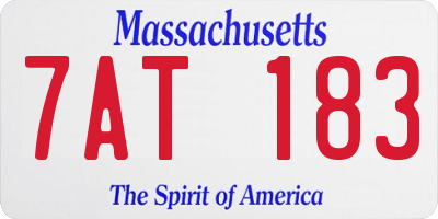MA license plate 7AT183