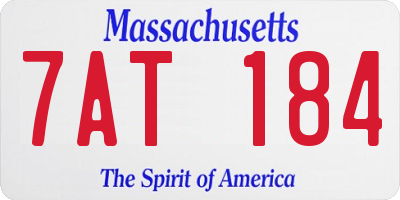 MA license plate 7AT184