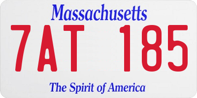MA license plate 7AT185