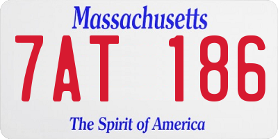 MA license plate 7AT186