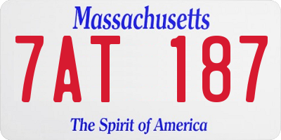 MA license plate 7AT187