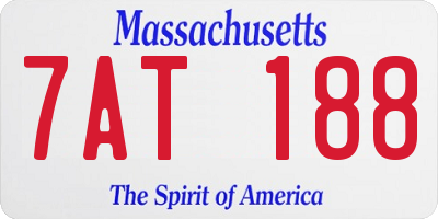 MA license plate 7AT188