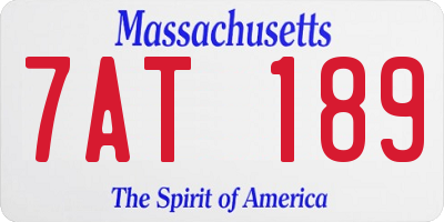 MA license plate 7AT189