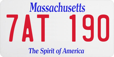 MA license plate 7AT190