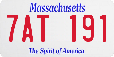MA license plate 7AT191