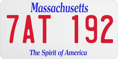 MA license plate 7AT192
