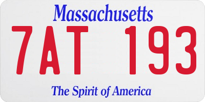 MA license plate 7AT193