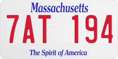 MA license plate 7AT194