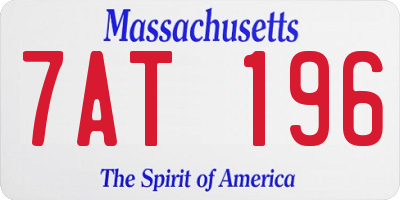 MA license plate 7AT196