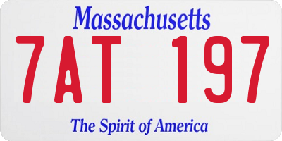 MA license plate 7AT197