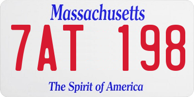 MA license plate 7AT198